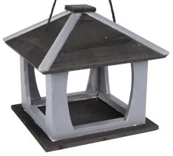 Vogelvoederhuis Karel Grijs/zwart