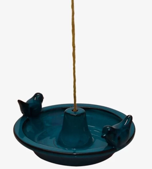 Rond Keramiek Hangend Vogelbad Blauw