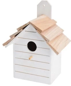 Vogelhuisje Hout Deco Wit