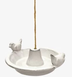 Rond Keramiek Hangend Vogelbad Wit